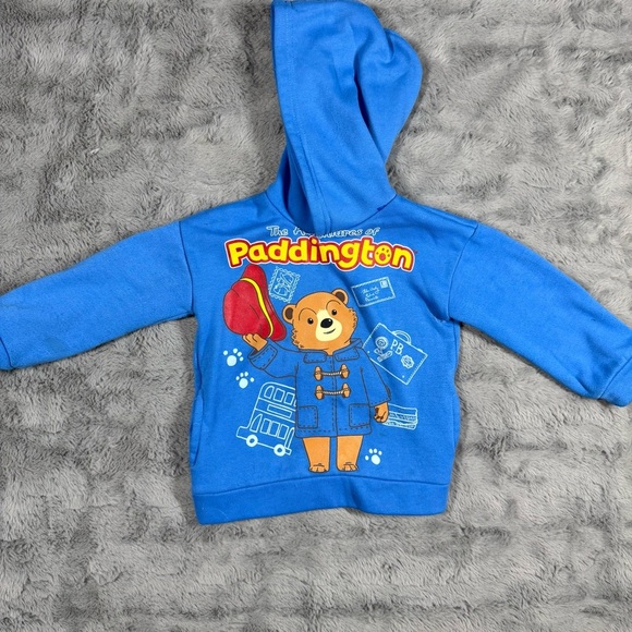 Vibrant Blue Paddington Bear Hoodie with Fun Graphic Design - Picture 1 of 7